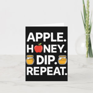 Honey Dip Repeat Lustiges Rosh Hashanah Jüdisches  Karte