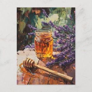 Honey Dipper und Lavender Landschaftlich Postkarte
