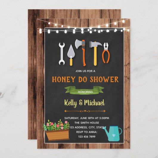 Honey do Dusche Einladung (Vorne/Hinten)