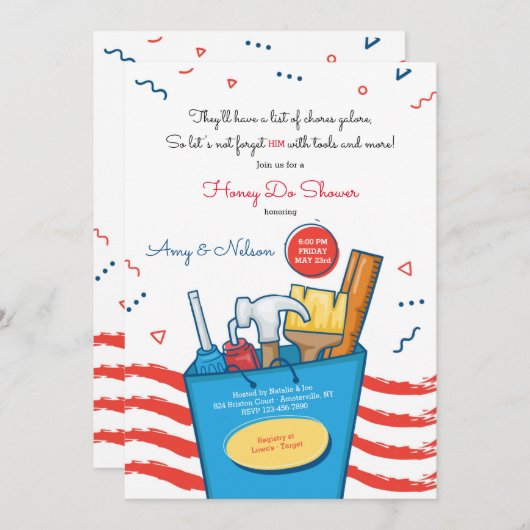 Honey Do Dusche Einladung (Vorne/Hinten)