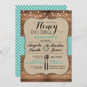 Honey Do GRILLEN Engagement Party I Do Paare laden Einladung (Vorne/Hinten)