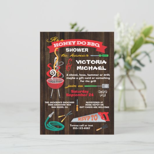 Honey do GRILLEN Party Einladung (Stehend Vorderseite)