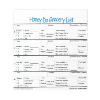 Honey Do Lebensmittelliste .. Notizblock