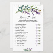 Honey Do List Bridal Game, Lavendel Eucalyptus (Vorne/Hinten)