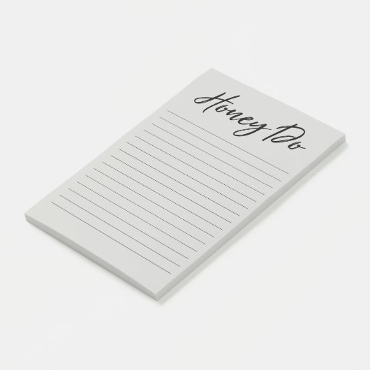 Honey Do List Grau Notepad Post-it Klebezettel (angewinkelt)