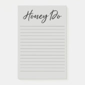 Honey Do List Grau Notepad Post-it Klebezettel (Vorderseite)