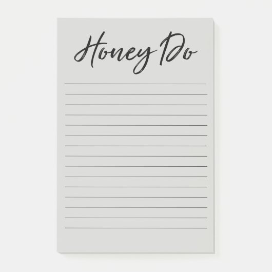 Honey Do List Grau Notepad Post-it Klebezettel (Vorderseite)