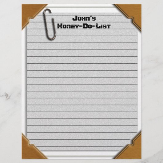 Honey-Do-List-Letterhead-Geschirr (Vorderseite)