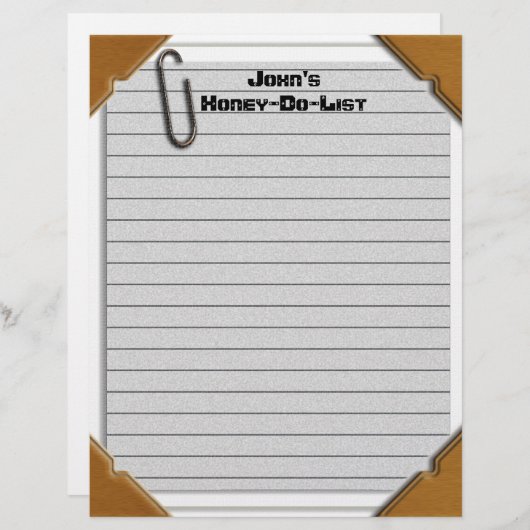 Honey-Do-List-Letterhead-Geschirr (Vorne/Hinten)