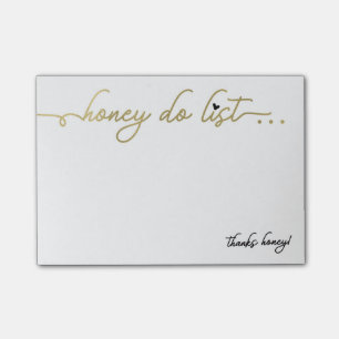 Honey Do List Notepad, Imitats Gold Paint, Herz Post-it Klebezettel