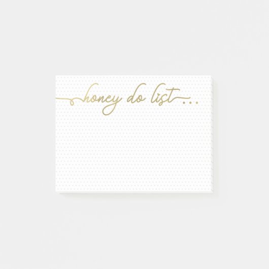 Honey Do List Notepad, Imitats Gold Paint, Punkte Post-it Klebezettel (Vorderseite)