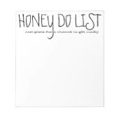 Honey Do List Notepad Notizblock (Vorderseite)