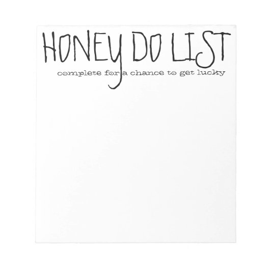 Honey Do List Notepad Notizblock (Vorderseite)
