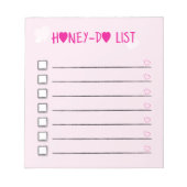 Honey Do List Pink Hearts Checklist Ehefrau Husban Notizblock (Vorderseite)