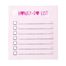 Honey Do List Pink Hearts Checklist Ehefrau Husban