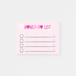 Honey Do List Pink Hearts Checklist Ehefrau Husban Post-it Klebezettel