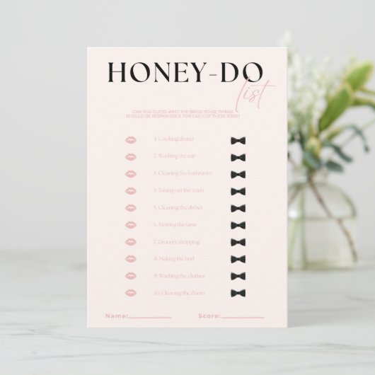 Honey-Do-Liste Einladung (Stehend Vorderseite)