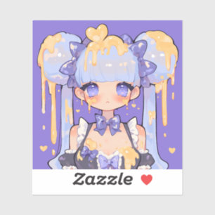 Honey Drip Kawaii Chibi Mädchen Aufkleber