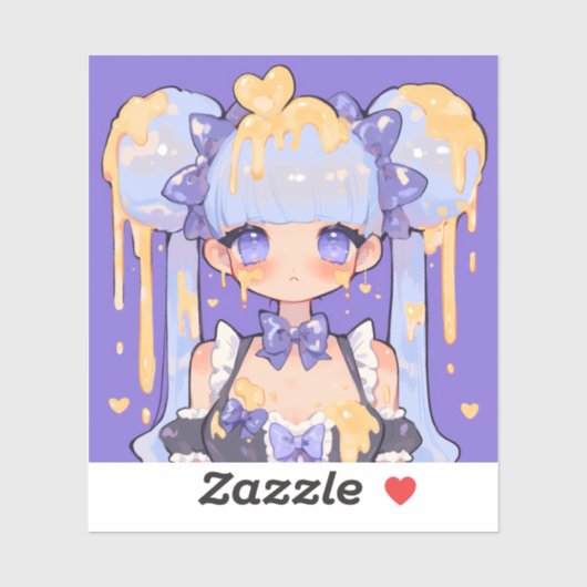 Honey Drip Kawaii Chibi Mädchen Aufkleber (Blatt)