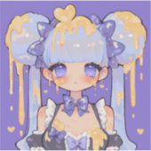 Honey Drip Kawaii Chibi Mädchen Aufkleber (Vorderseite)