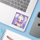 Honey Drip Kawaii Chibi Mädchen Aufkleber (Laptop mit iPhone)