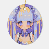 Honey Drip Kawaii Chibi Mädchen Keramik Ornament (Links)