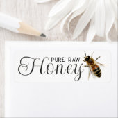 Honey Embossed Text Realistic Bee on White (Insitu)