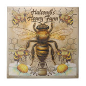 Honey Farm Big Bee Begrüßungszeichen | KERAMIK Fliese (Vorderseite)