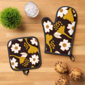 Honey Float Black Pot Holder Set (Oben Unten)