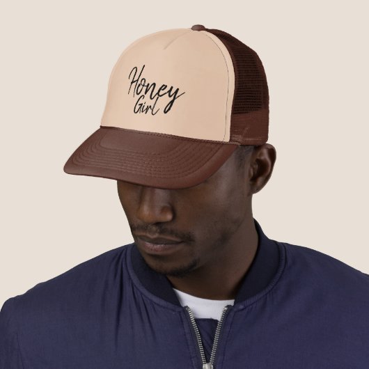 Honey Girl Women's Tan & Brown Trucker Hat Truckerkappe (Beispiel)