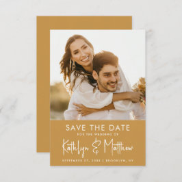 Honey Gold Fun Script Modernes Foto Hochzeit Save The Date