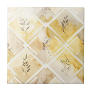 Honey Gold Harlequin-Raster - Taupe-Blattzweige Fliese