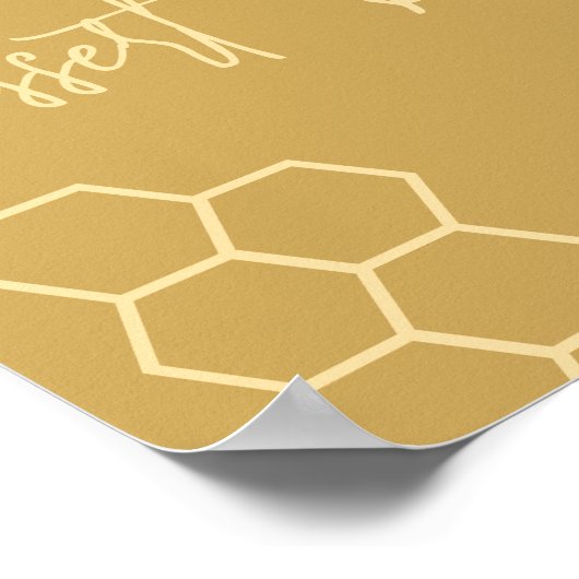 Honey Golden Beige Babydusche Dessert Bar Poster (Ecke)