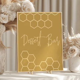 Honey Golden Beige Babydusche Dessert Bar Poster