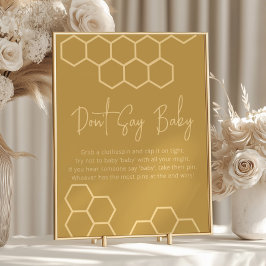 Honey Golden Beige Babydusche Say Baby nicht Poster
