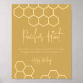 Honey Golden Beige Babydusche Schnuller Hunt Sign Poster (Vorne)