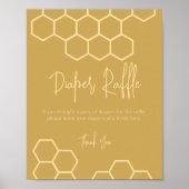 Honey Golden Beige Babydusche Windelwindeln Raffel Poster (Vorne)