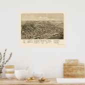 Honey Grove, TX Panoramic Map - 1886 Poster (Küche)