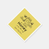Honey Hand-drawn Jar Bees Yellow Baby Shower Serviette (Ecke)