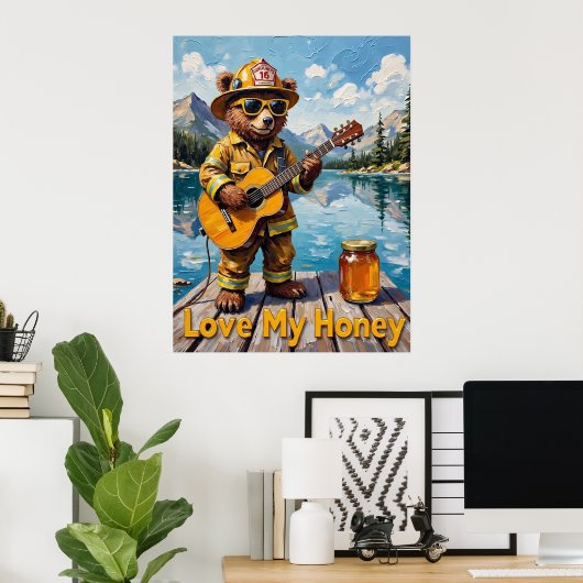 Honey Harmony Bear Poster (Heimbüro)