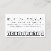 #HONEY Hashtag Loyalitätskarte Treuekarte (Rückseite)