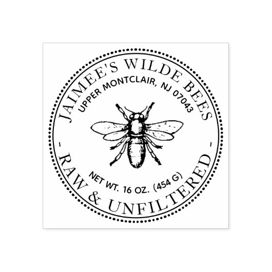 Honey Heraldic Bee Briefmarke Gummistempel (Prägung)