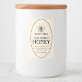 Honey Heraldic Bee Oval Border Food Sticker Lebensmitteletikett (Vorderseite)