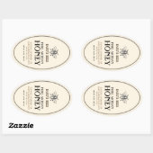 Honey Heraldic Bee Oval Border Sticker (Blatt)