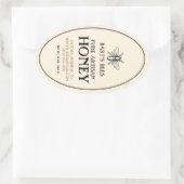 Honey Heraldic Bee Oval Border Sticker (Tasche)