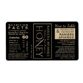 Honey Hex 3-Panel-Nährwertdaten und Säugling-Warnu (Vorne)