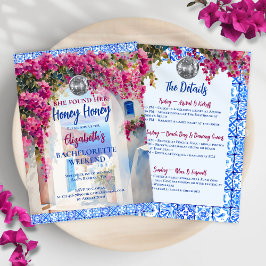 Honey Honey Floral Bachelorette Party Itinerary Einladung
