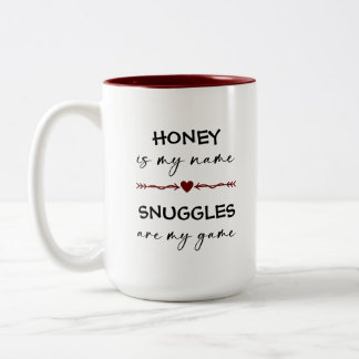 Honey ist mein Name Schnurrbart sind mein Game Fot Zweifarbige Tasse