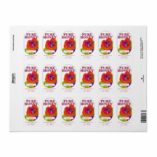 Honey Jar 4,5 kg/907 g Adressaufkleber (Vorne)