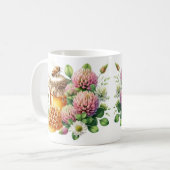 Honey Jar Bee and Clover Blume Tasse (Vorderseite Links)